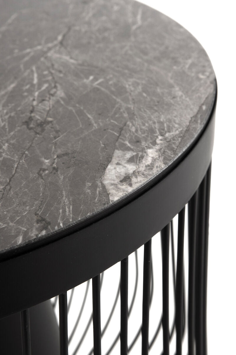 Mesa Auxiliar De Metal Tapa Marmol PLANCHA