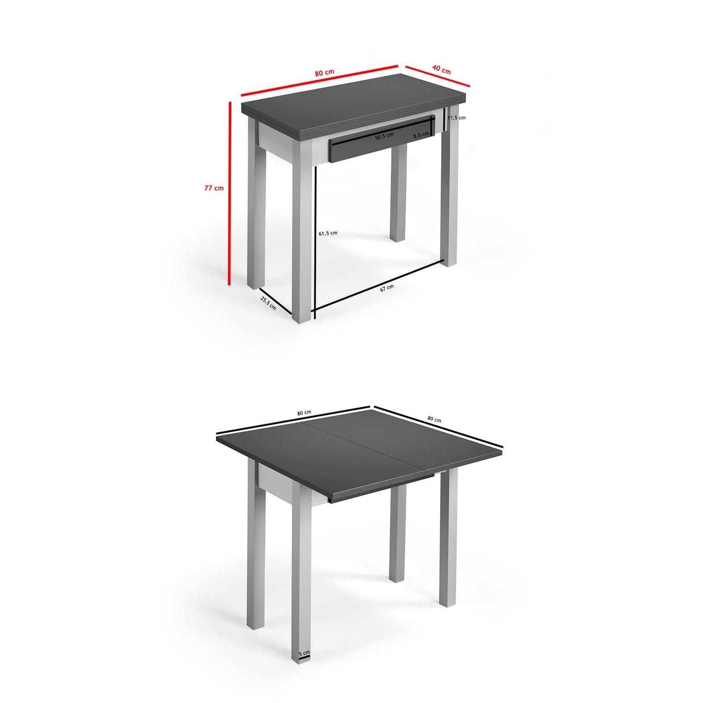 Mesa libro de cocina extensible TREVINCA