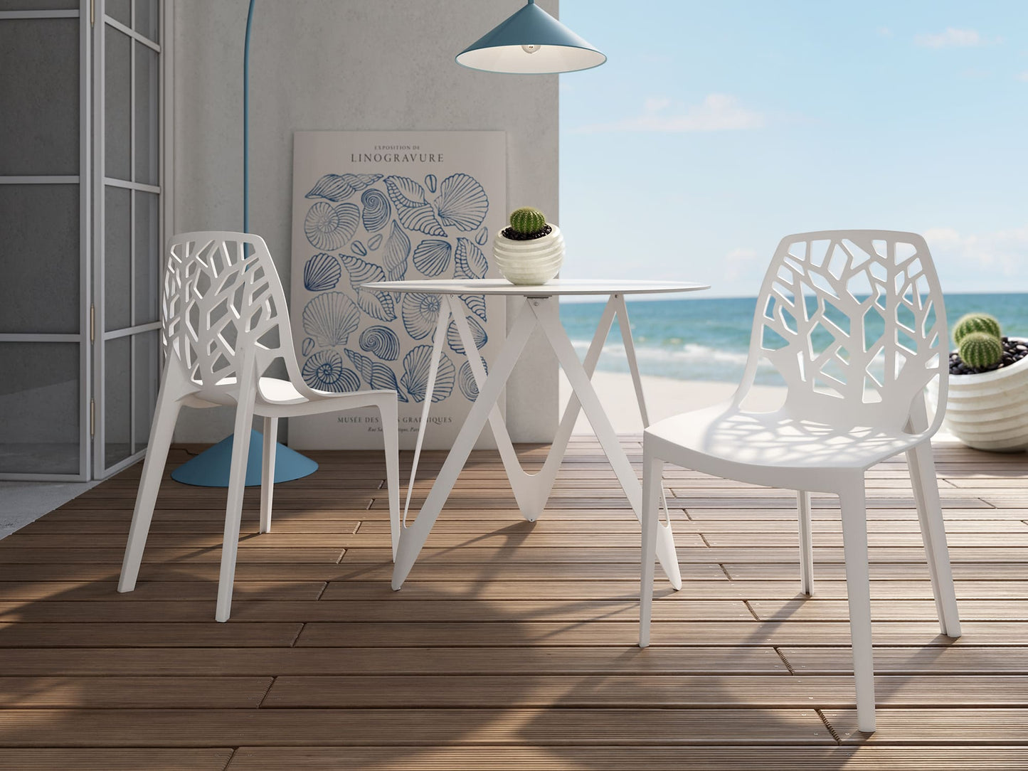 Juego de 4 Sillas de Polipropileno PAIVA