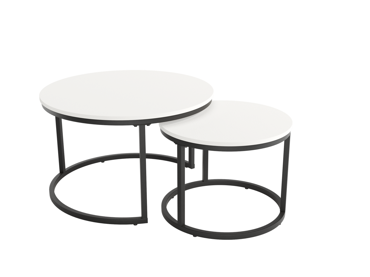 Juego de 2 Mesas de Centro Redondas BUREJO