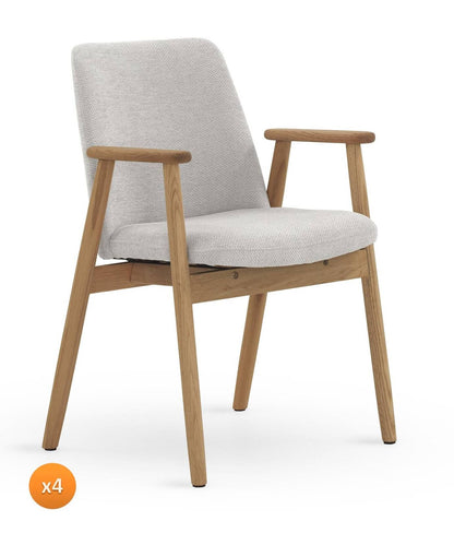 Juego de 4 Sillones de Madera MALABAJADA