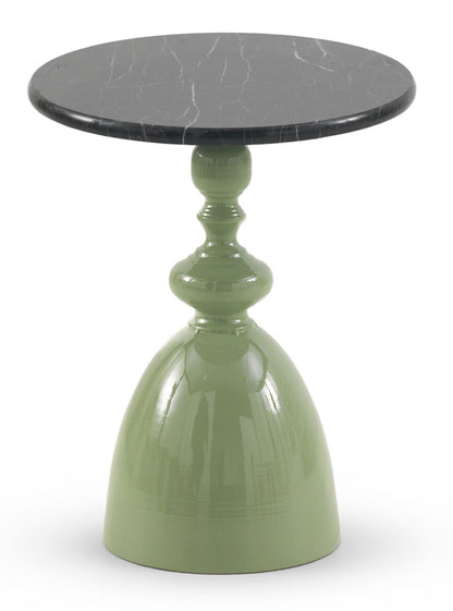 Mesa Auxiliar De Metal Tapa Marmol POZU