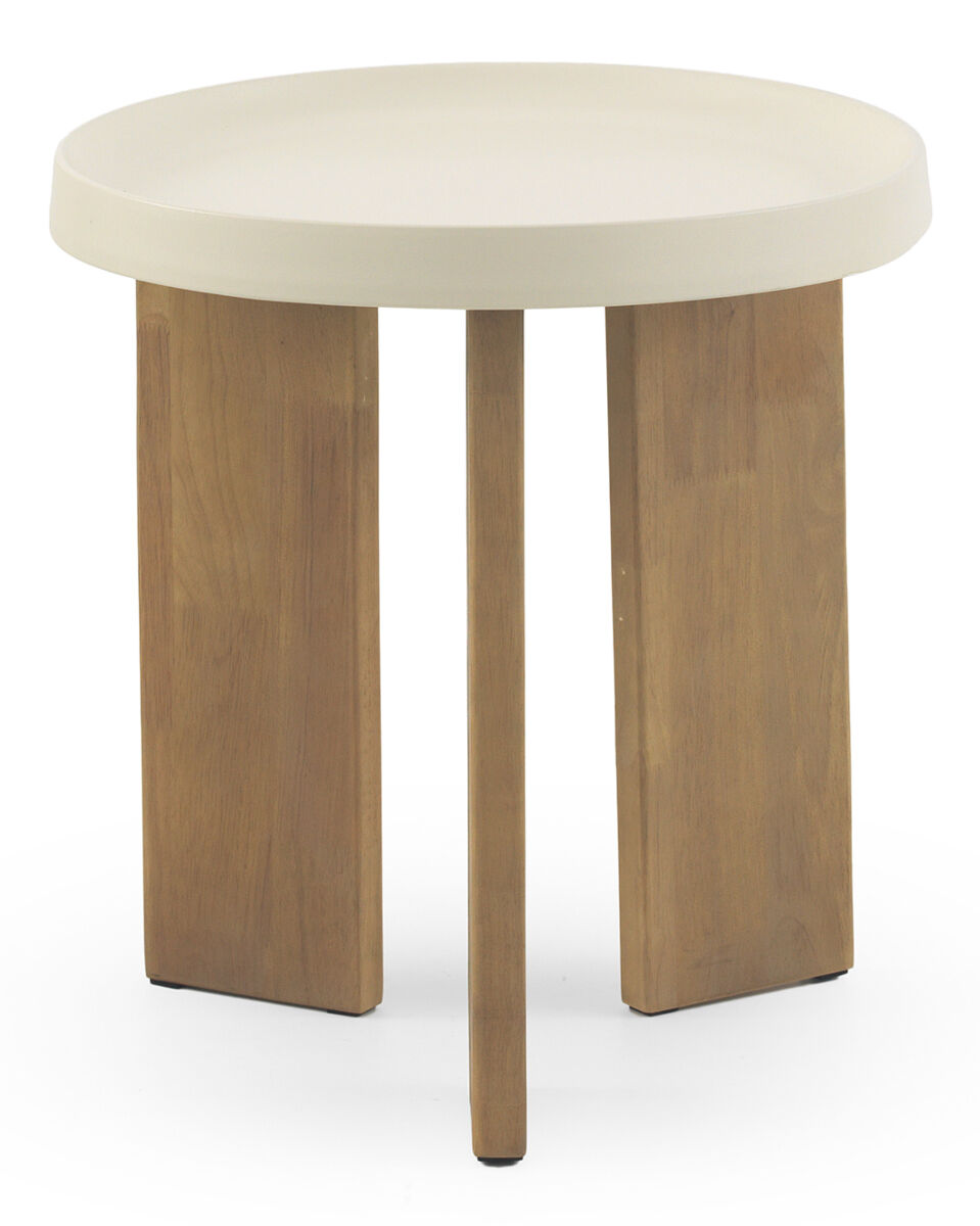 Mesa Auxiliar De Metal Patas de Madera ESPASA