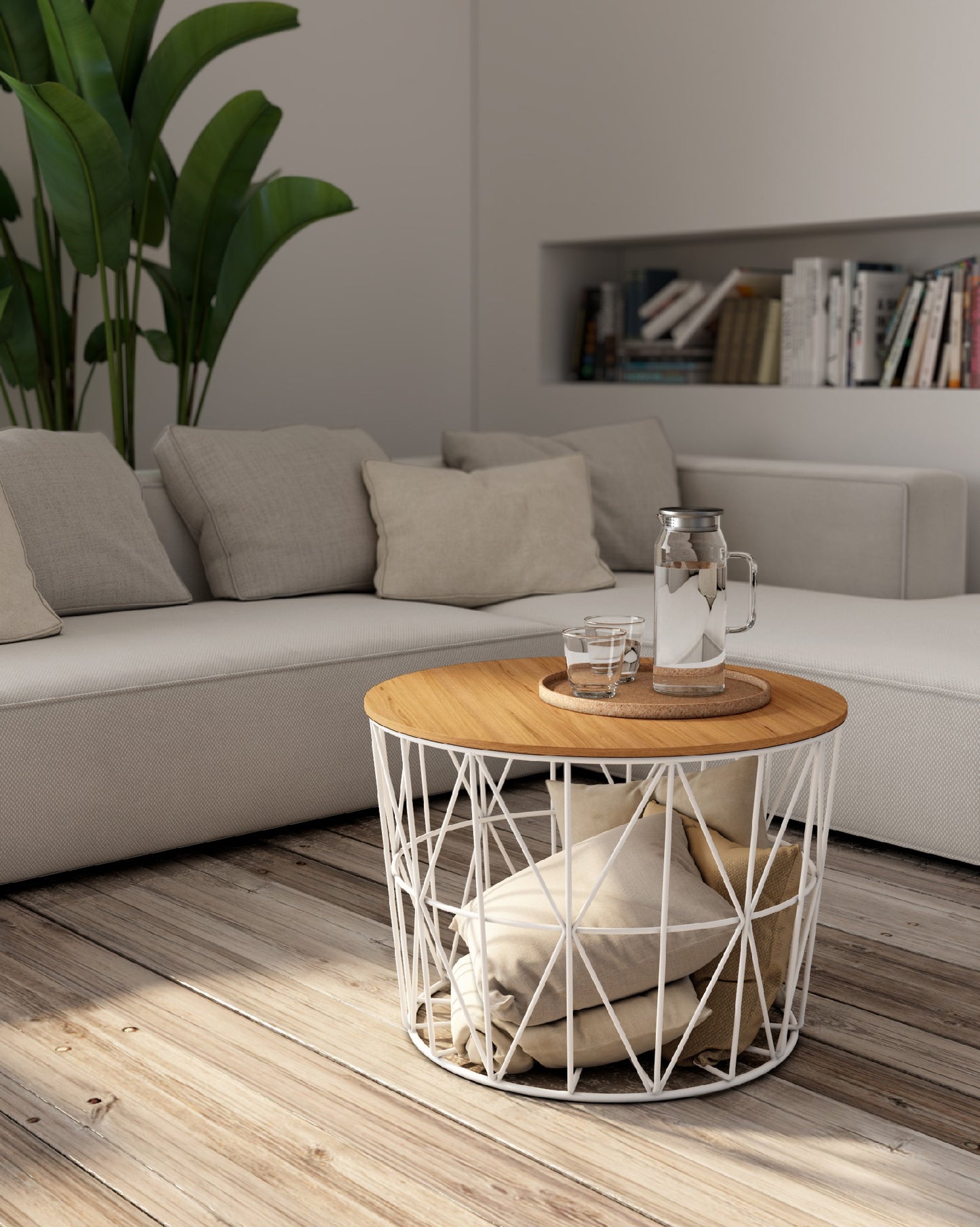 Mesa auxiliar redonda Tapa de Madera VIÑÁN