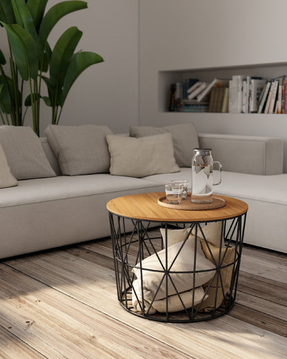 Mesa auxiliar redonda Tapa de Madera VIÑÁN