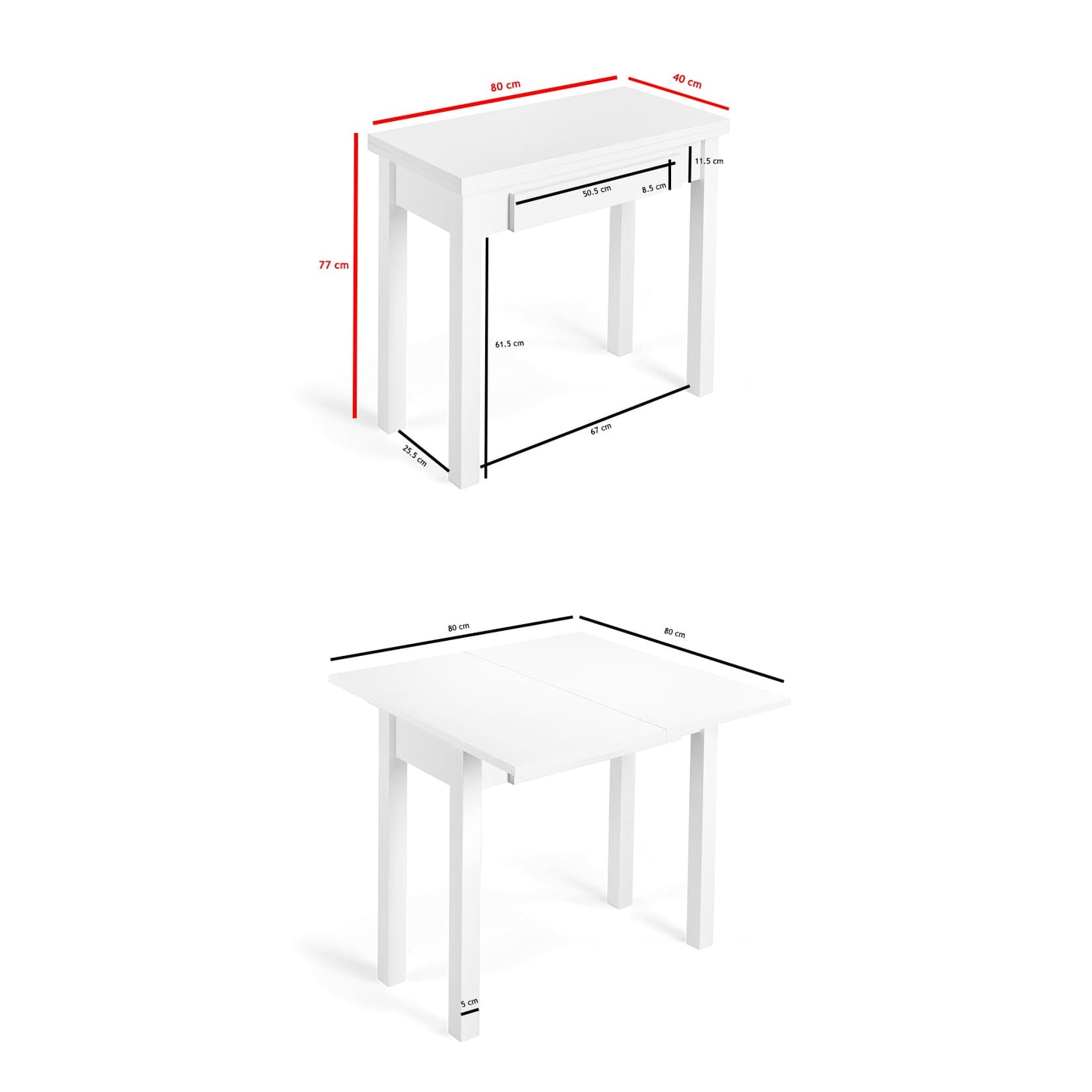 Mesa libro de cocina extensible TREVINCA