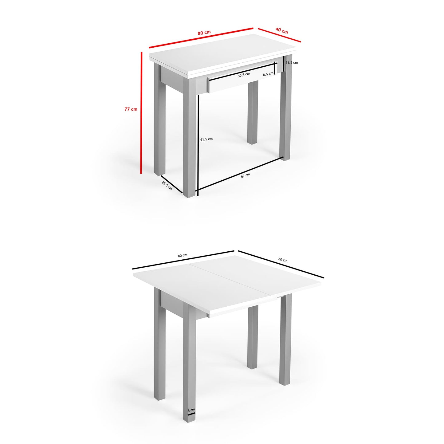 Mesa libro de cocina extensible TREVINCA