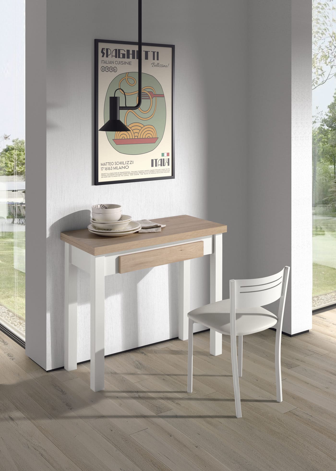 Mesa libro de cocina extensible TREVINCA