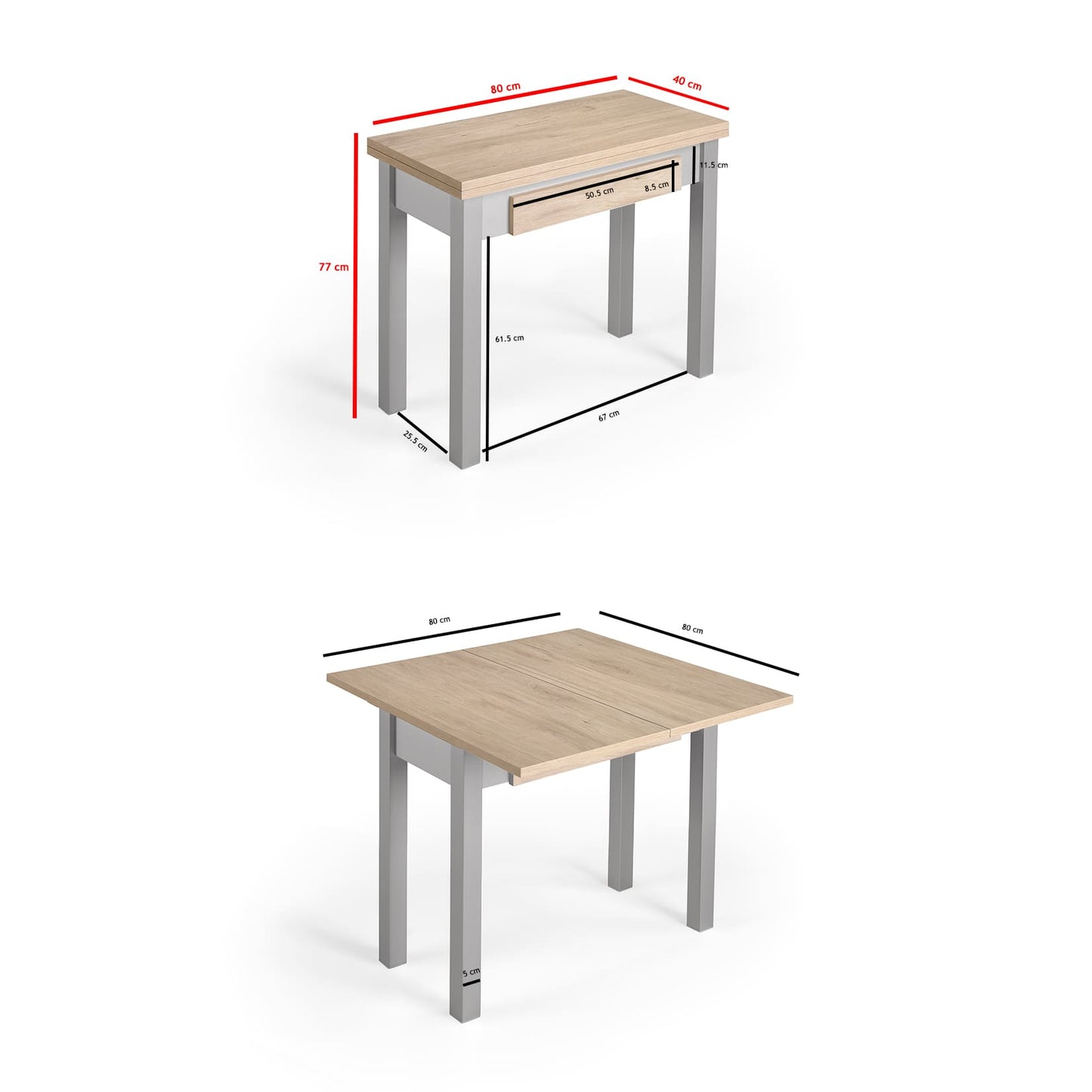 Mesa libro de cocina extensible TREVINCA