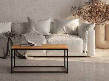 Mesa de Centro Rectángular Tapa de Madera MEIRO