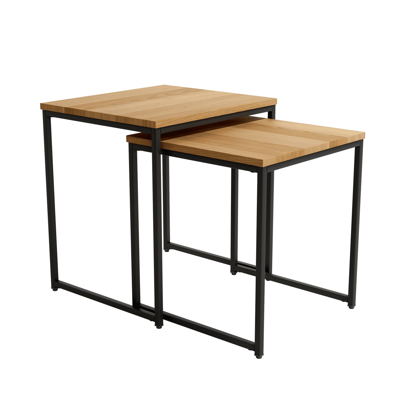 Juego Mesas Nido Auxiliares Cuadradas Tapa de Madera MEIRO