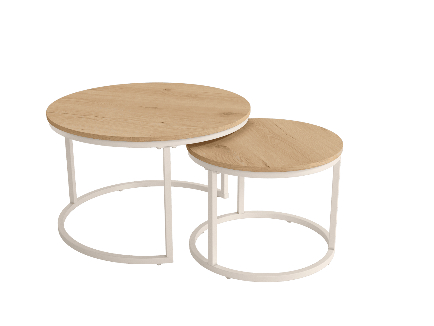 Juego de 2 Mesas de Centro Redondas BUREJO