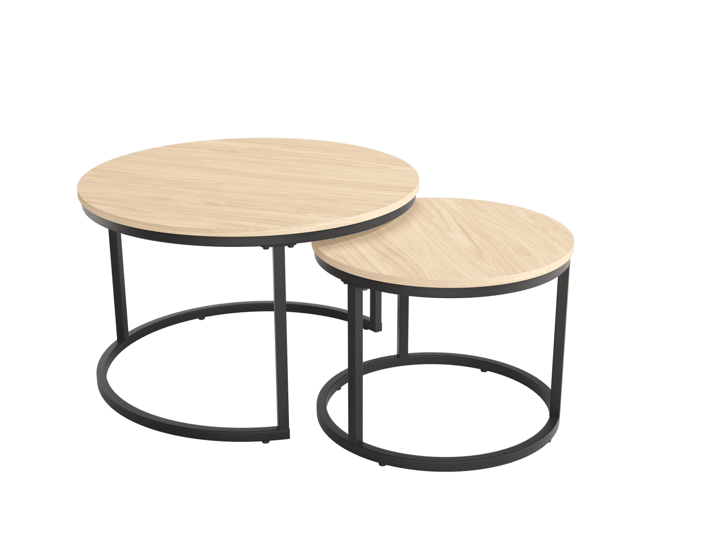 Juego de 2 Mesas de Centro Redondas BUREJO