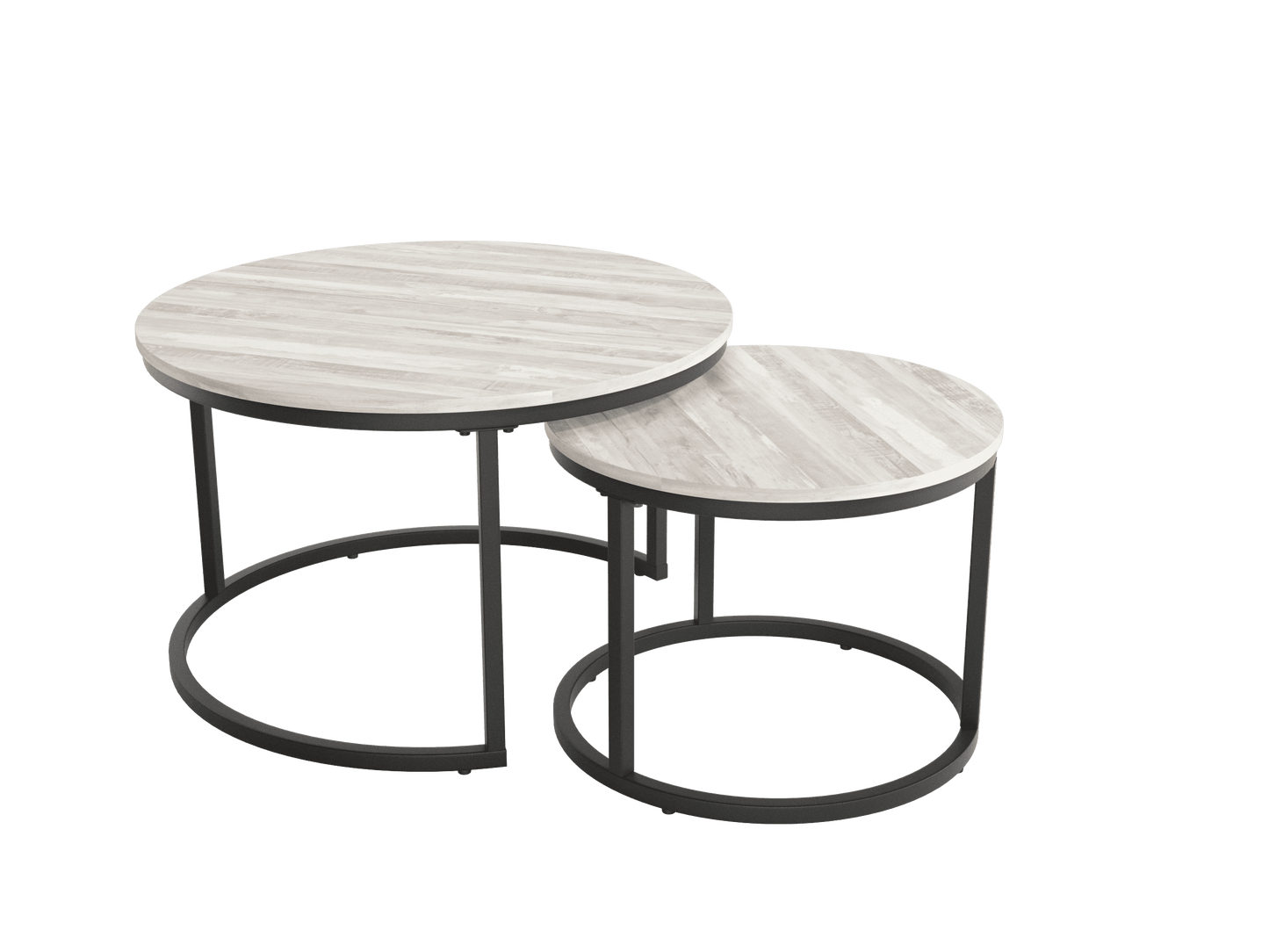 Juego de 2 Mesas de Centro Redondas BUREJO