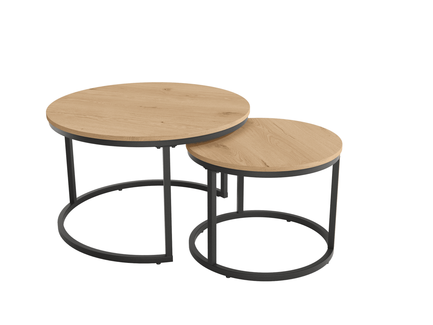 Juego de 2 Mesas de Centro Redondas BUREJO