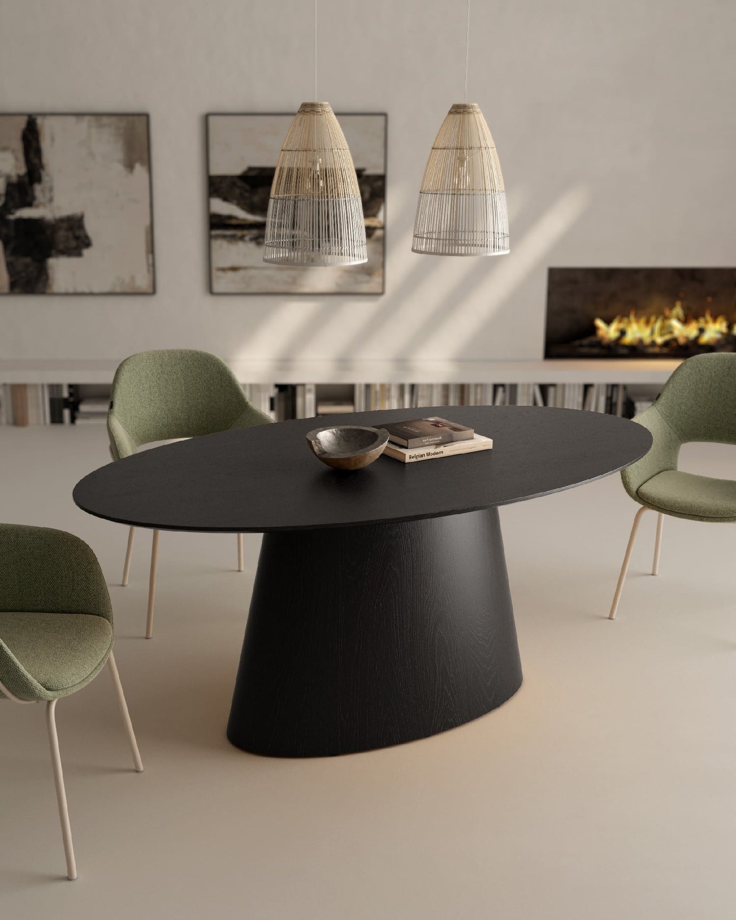 Mesa de Comedor Ovalada de Madera CUEZA