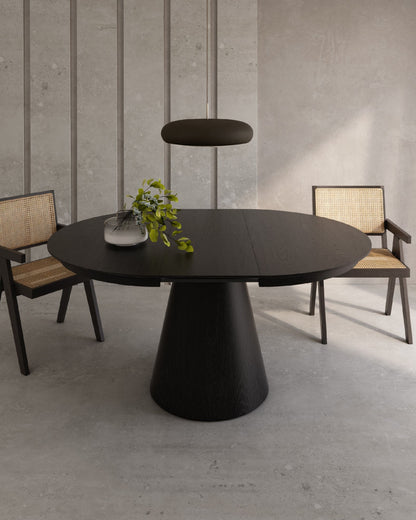 Mesa de Comedor Redonda Extensible de Madera CUEZA