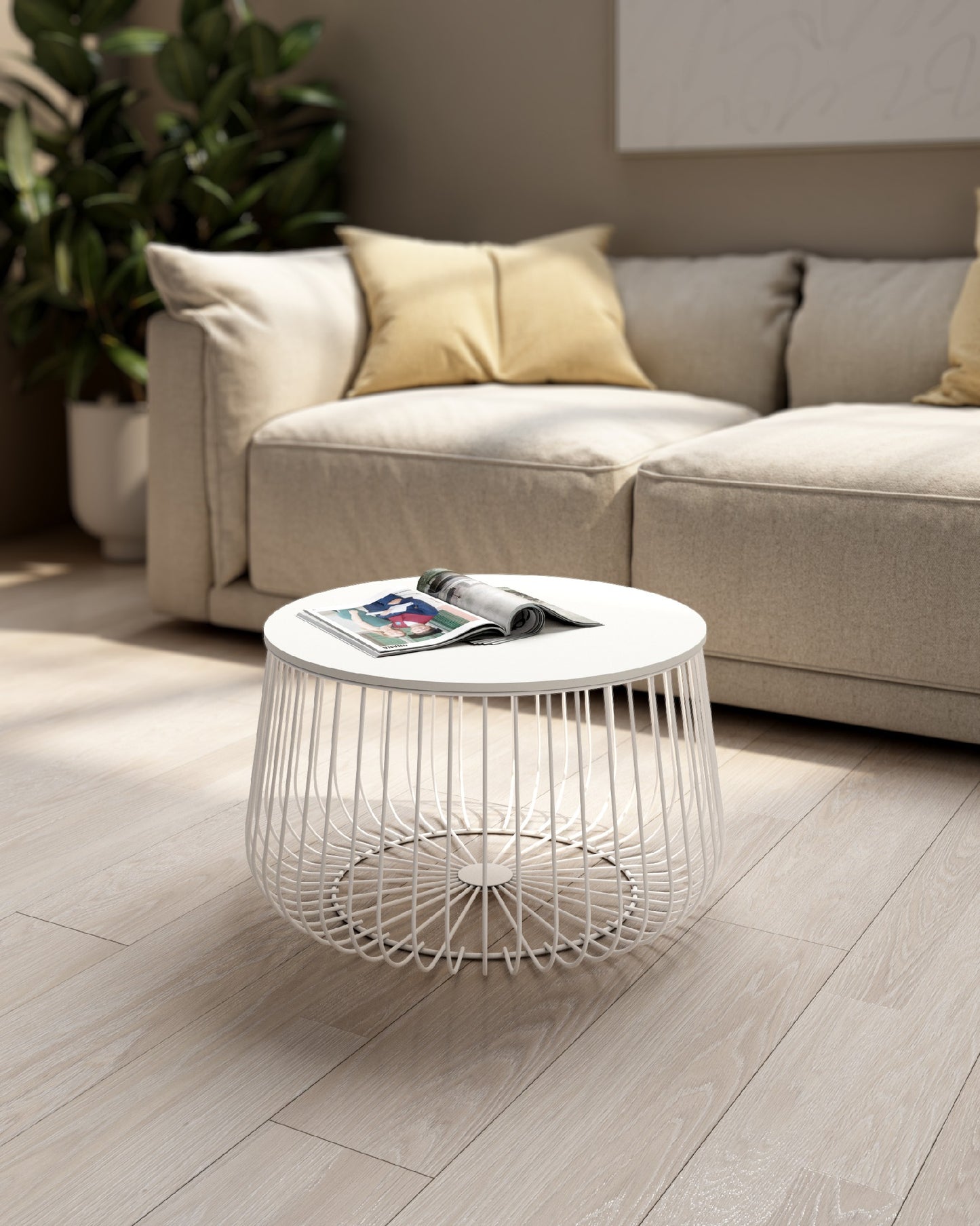 Mesa auxiliar redonda Tapa de Madera BURÓN