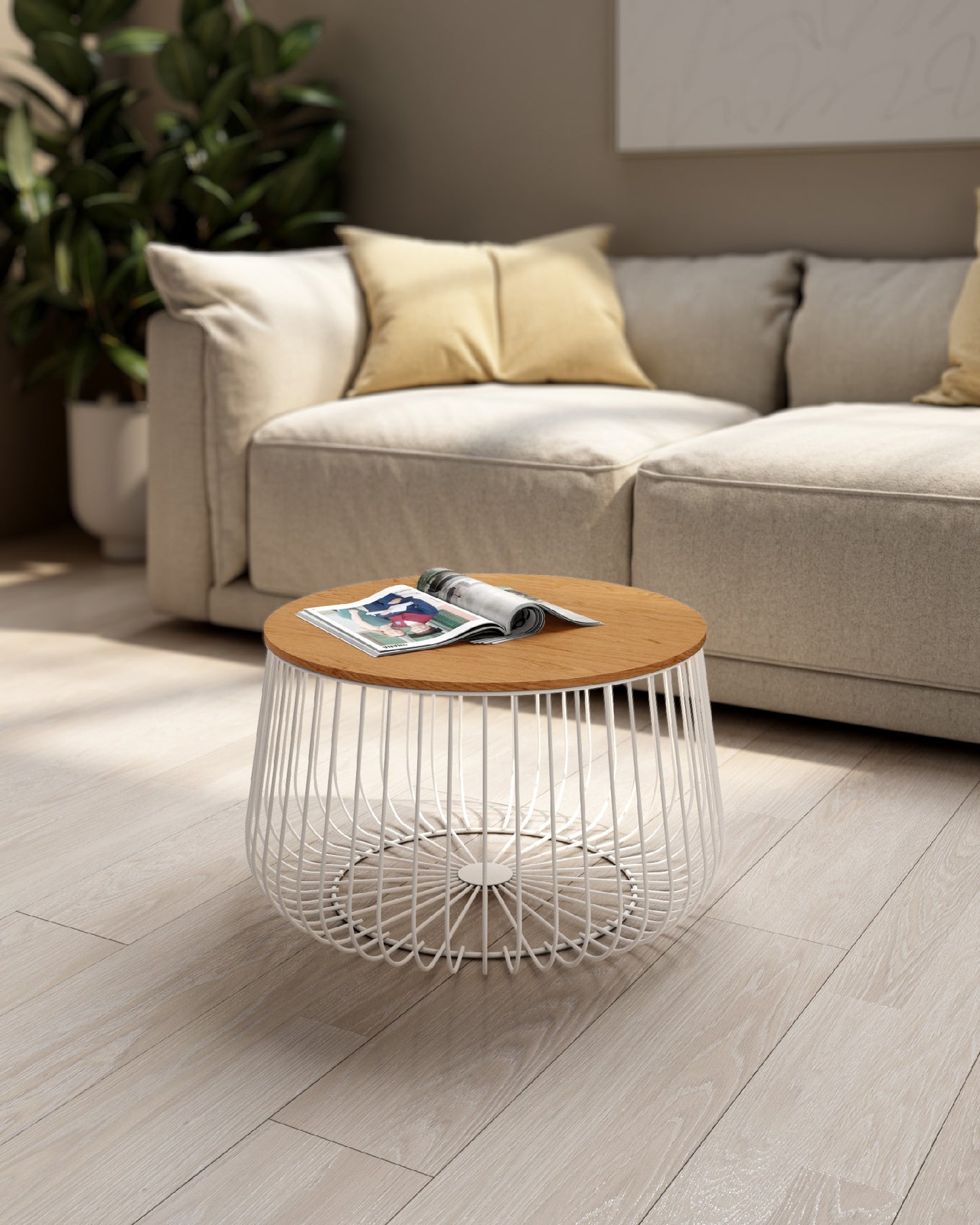 Mesa auxiliar redonda Tapa de Madera BURÓN