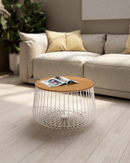 Mesa auxiliar redonda Tapa de Madera BURÓN