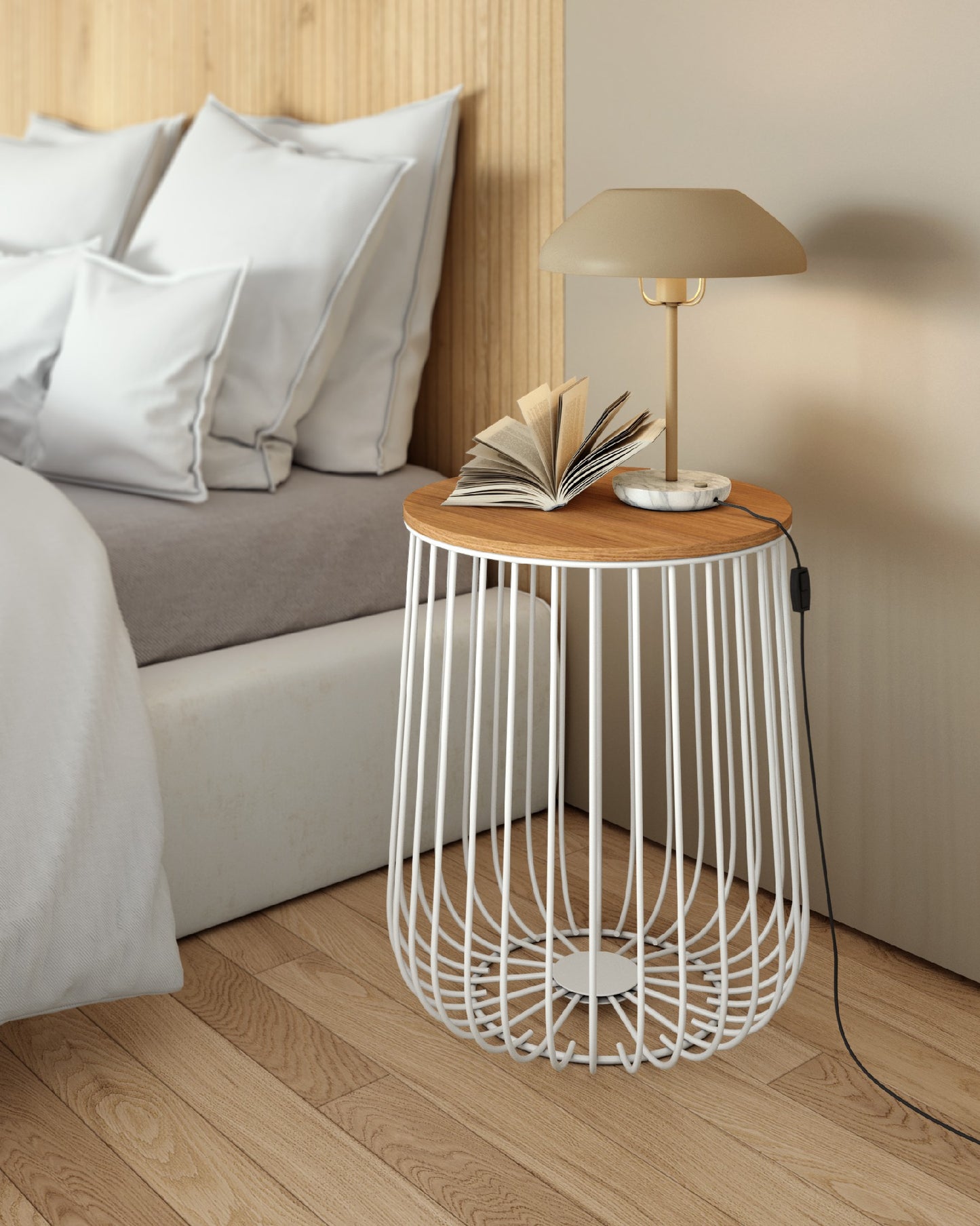 Mesa auxiliar redonda Tapa de Madera BURÓN