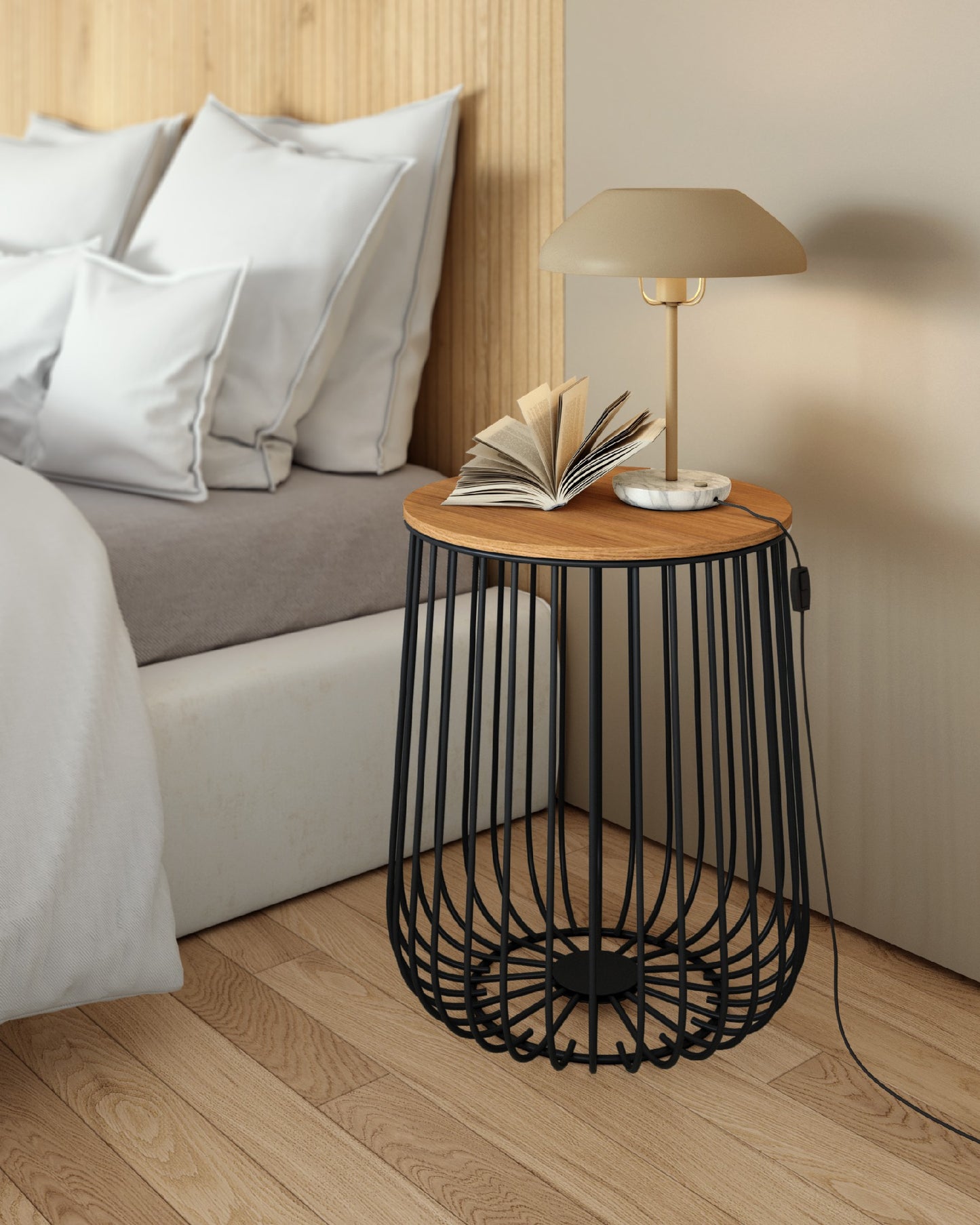 Mesa auxiliar redonda Tapa de Madera BURÓN