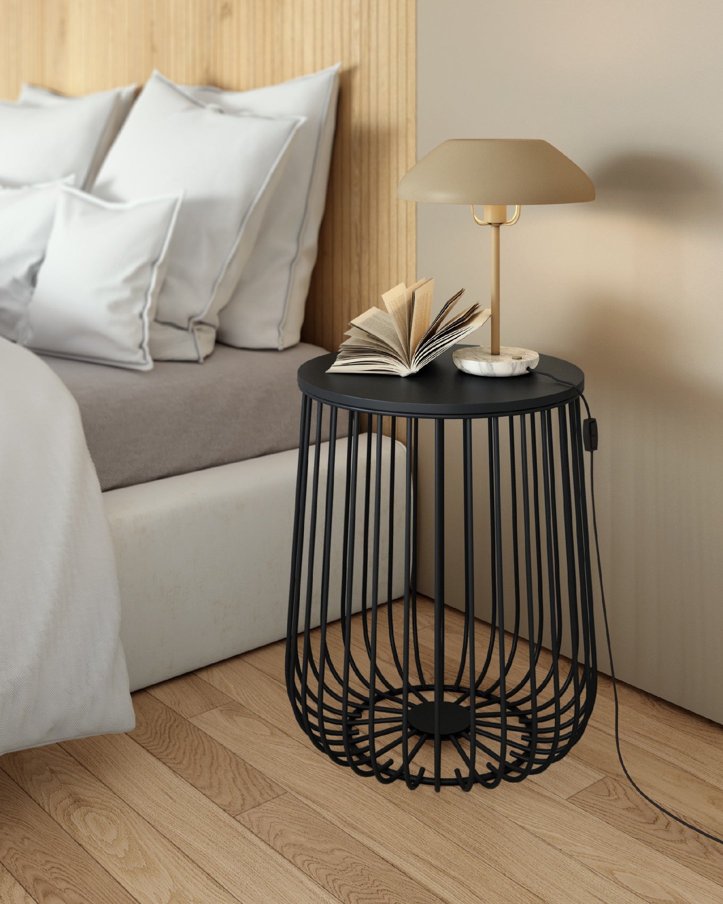 Mesa auxiliar redonda Tapa de Madera BURÓN