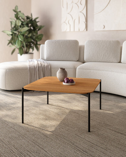 Mesa de Centro Cuadrada Tapa de Madera JALGAR