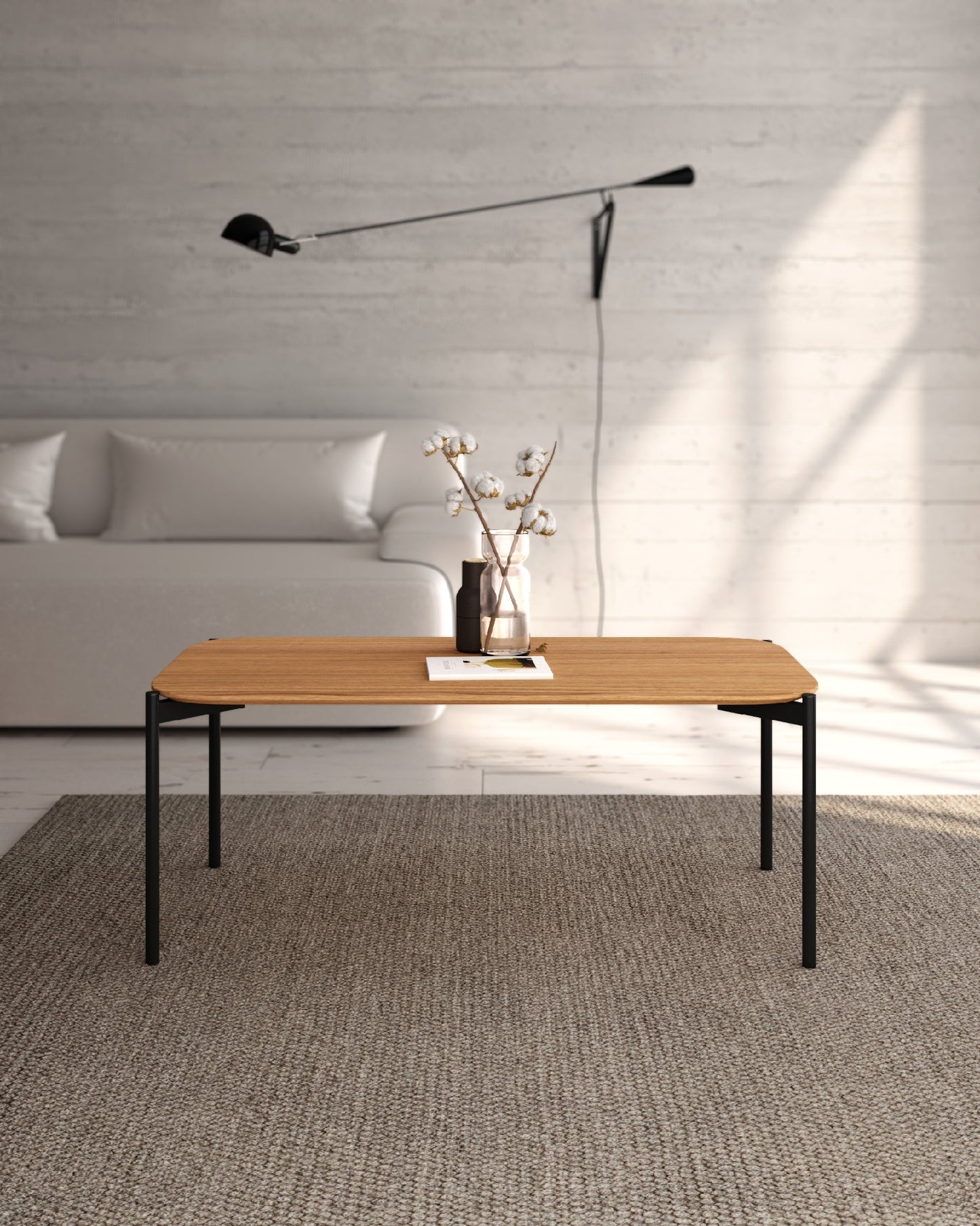 Mesa de Centro Rectangular Tapa de Madera JALGAR