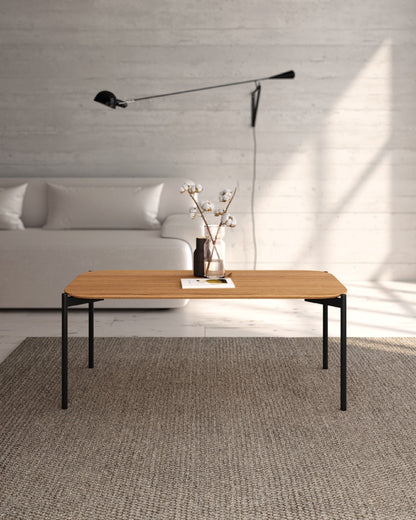 Mesa de Centro Rectangular Tapa de Madera JALGAR