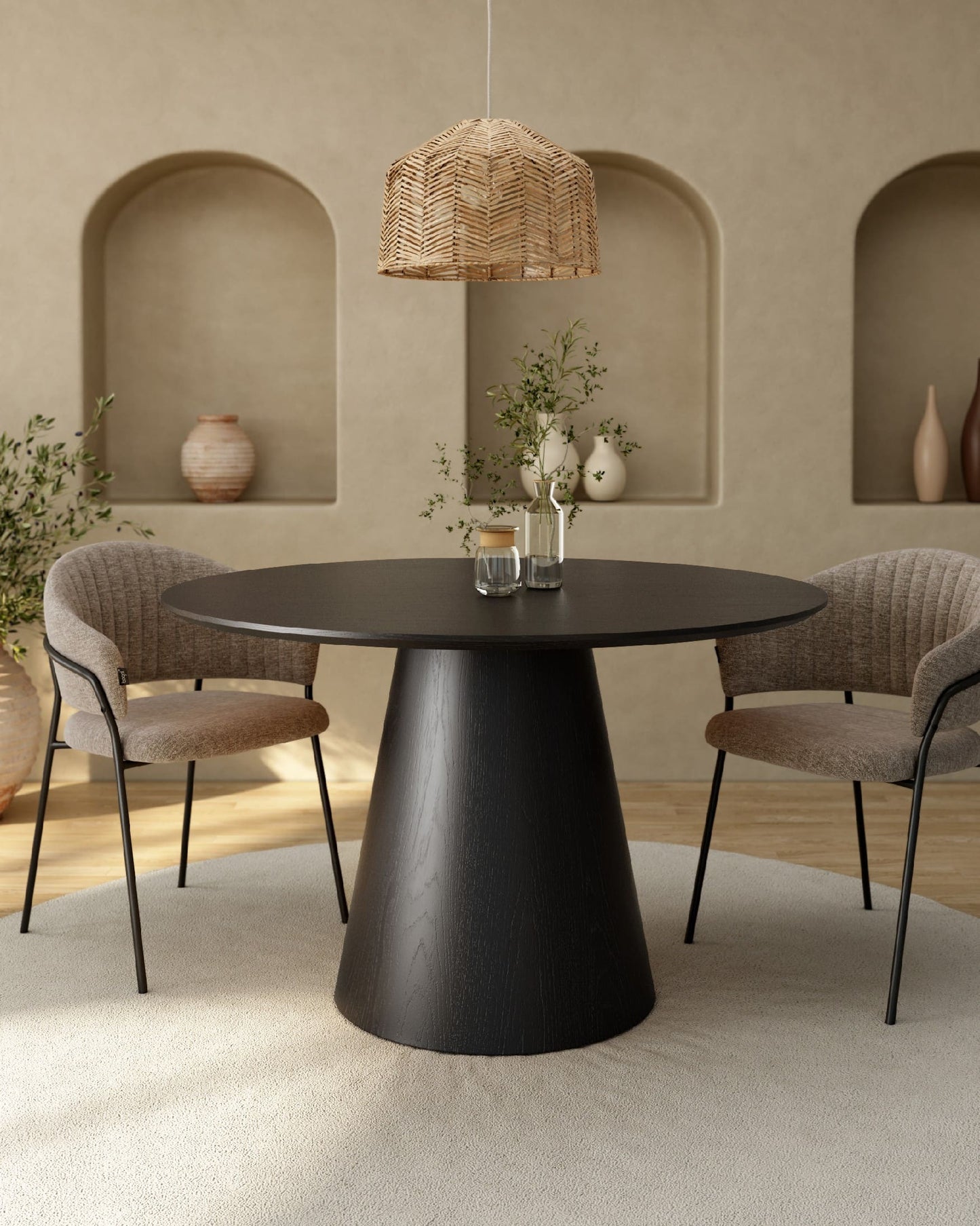 Mesa de Comedor Redonda de Madera CUEZA